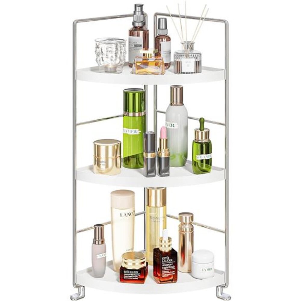 3-Tier Corner Spice Rack Kitchen Bathroom Countertop Organizer Vanity Tray